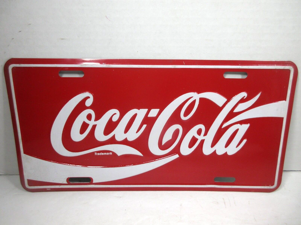 Coca Cola logo soda promo ad car auto novelty license plate tag
