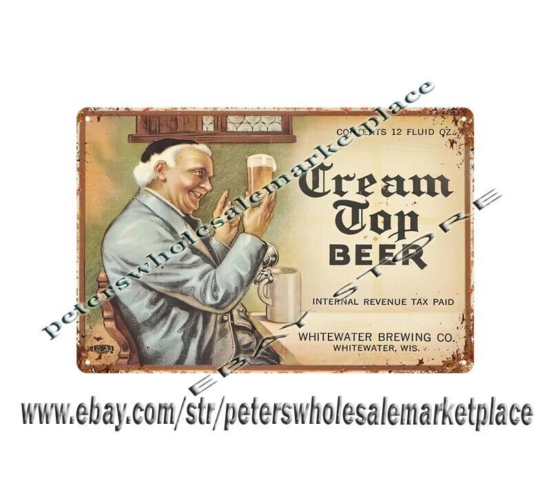 Cream Top Beer Bar Table Diner metal tin sign redecorating bedroom ideas
