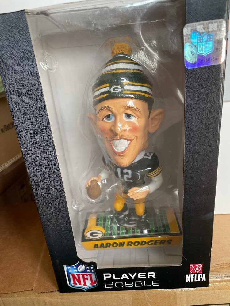 Aaron Rodgers Green Bay Packers FOCO LE Caricature Bobblehead New in Box Super Sale-image