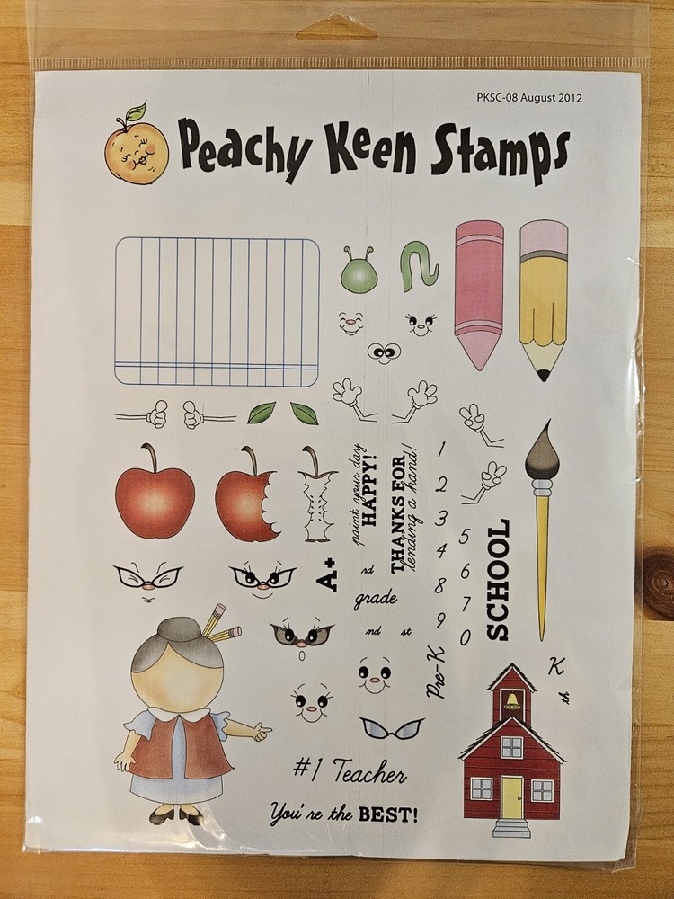 Peachy Keen 11x8.5 Stamp Set Stamp Kit Of The Month August 2012 School