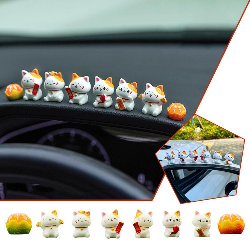 Lucky Cat Desktop Ornament Car Decoration Spring Festival Home GX B6F9