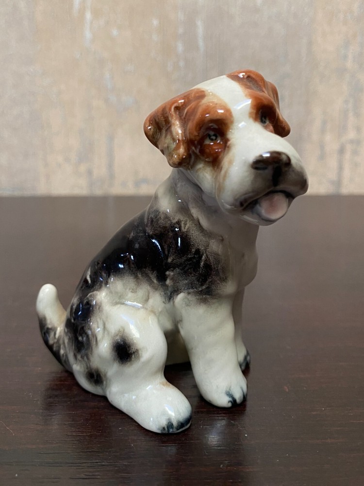 Miyako's Originals Porcelain Dog Figurine Jack Russel Hand-Decorated Vintage