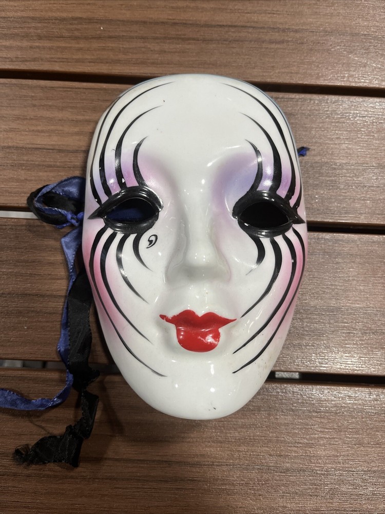 Ceramic Painted Mardi Gras Hanging Wall Mask