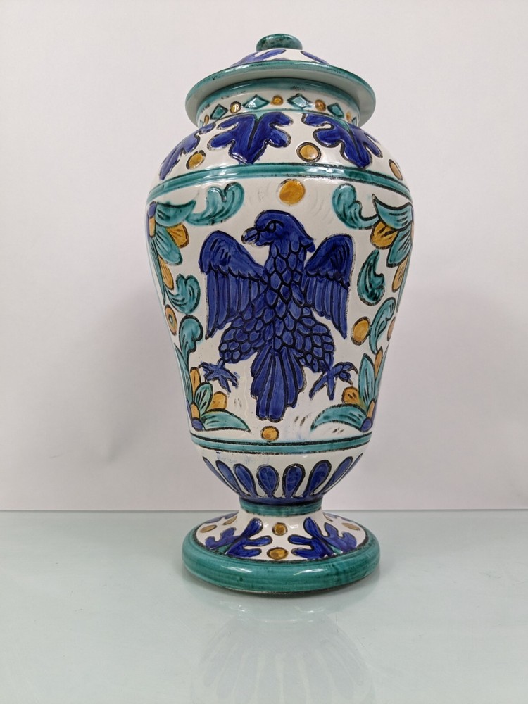 Antique Large Rare Aang Pharmacy Ceramics Majolica Polychrome Centrepiece Italy-image