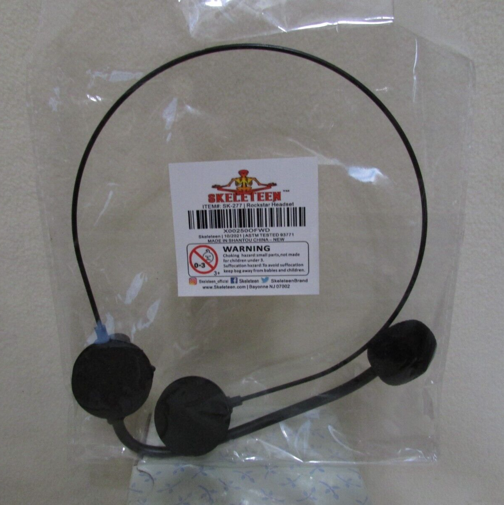 Skeleteen Rockstar Costume Accessories Headset -Fake Rock Star MJ Singer Mic New