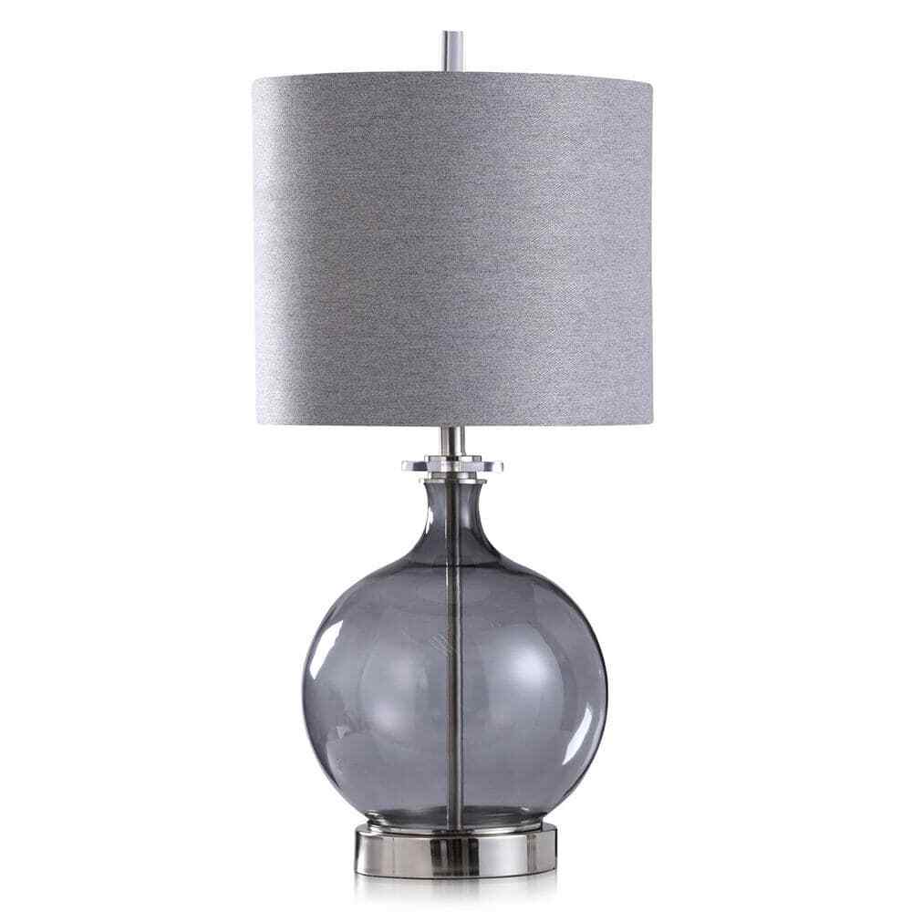 StyleCraft Saco 33 in. Smoked Glass Globe Table Lamp with Acrylic Base
