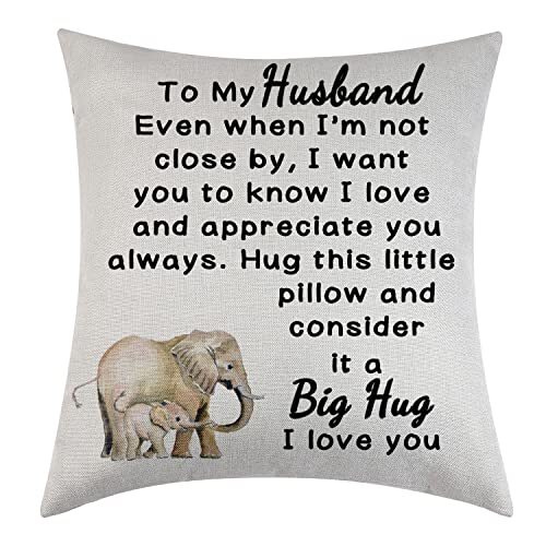 Decorative Throw Pillow Cover Cushion Case Gift for Husband, 18x18 Inches