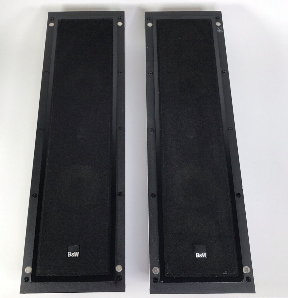 Pair Of Bowers and Wilkins B&W FPM4 Flat Panel Wall Speakers Silver & Black