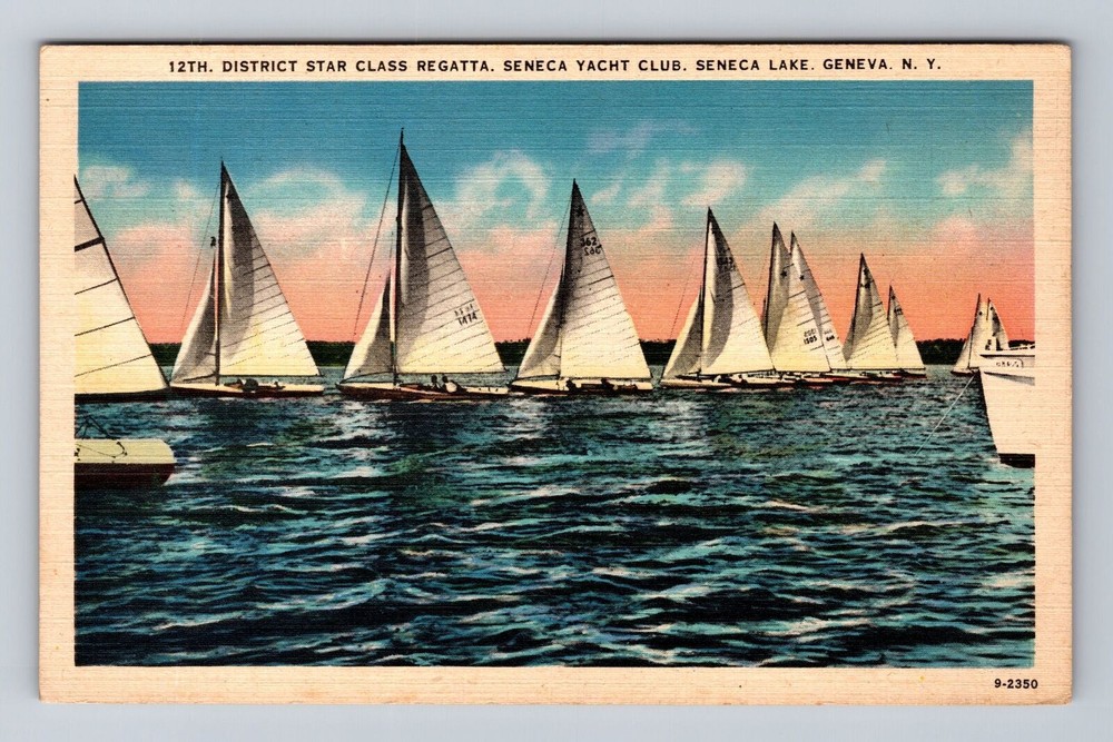 Geneva NY-New York, Seneca Lake, Seneca Yacht Club, Regatta Vintage Postcard