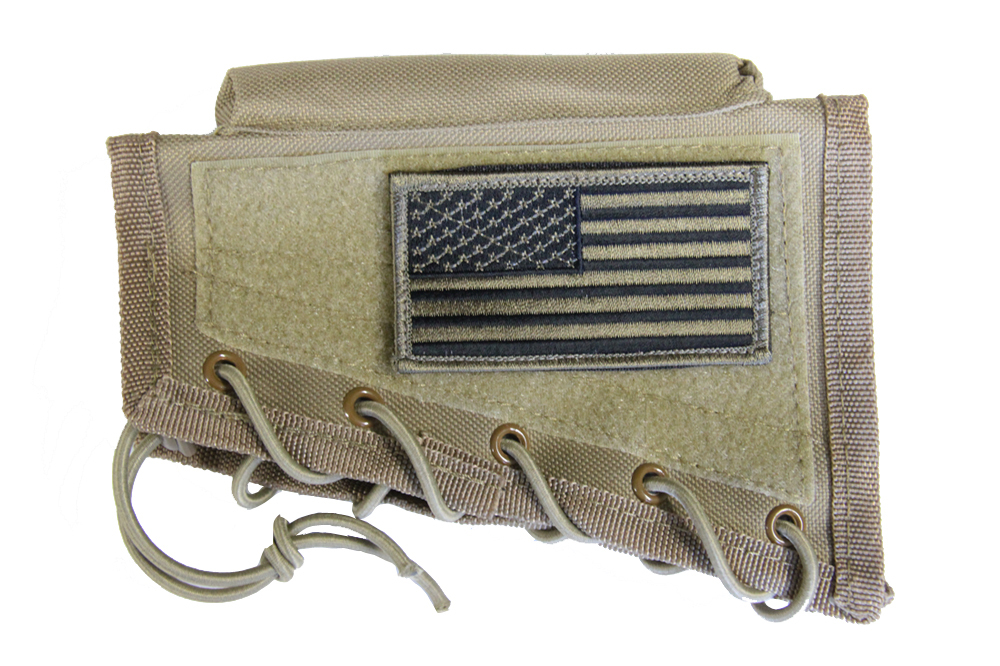 Tan Cheek Rest Stock Riser + USA FLAG Patch Fits Remington 700 770 798 SAVAGE 10