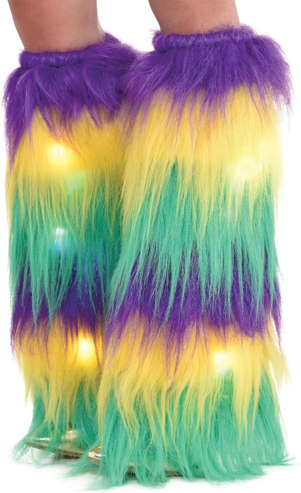 Mardi Gras Light-Up Leg Warmers Fancy Dress Up Halloween Adult Costume Accessory