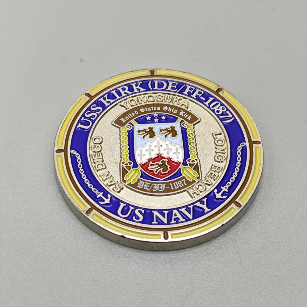 US NAVY USS KIRK DE/FF-1087 CHALLENGE COIN