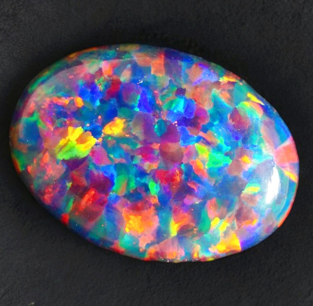 Black Silk Opal Cabochon 16x12mm 4.60ct AAA Loose Gemstone