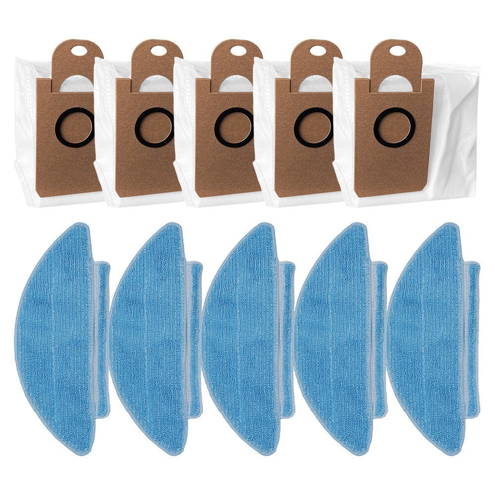 5 Pack of Replacement Dust Bags and Mop Pads for Kogan For G80 Cleaner