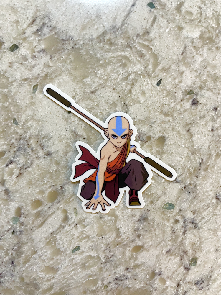 Avatar Aang Sticker l Gloss or Holographic Laminate l Waterproof Decal-image