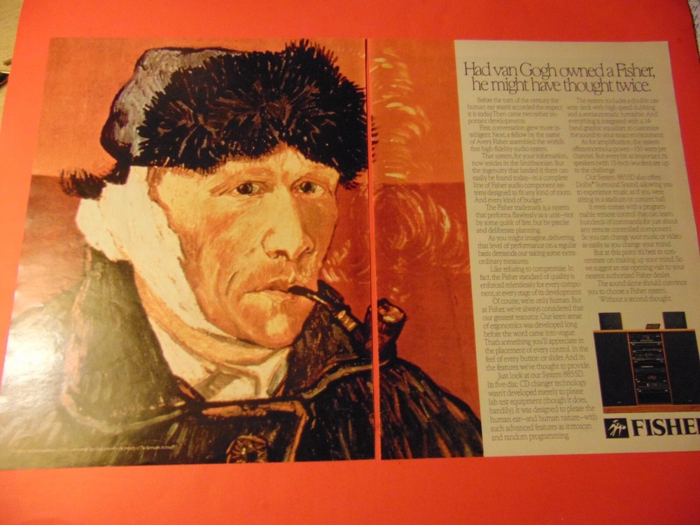 1988 Fisher Audio System 8855D Van Gogh inspired vintage print ad