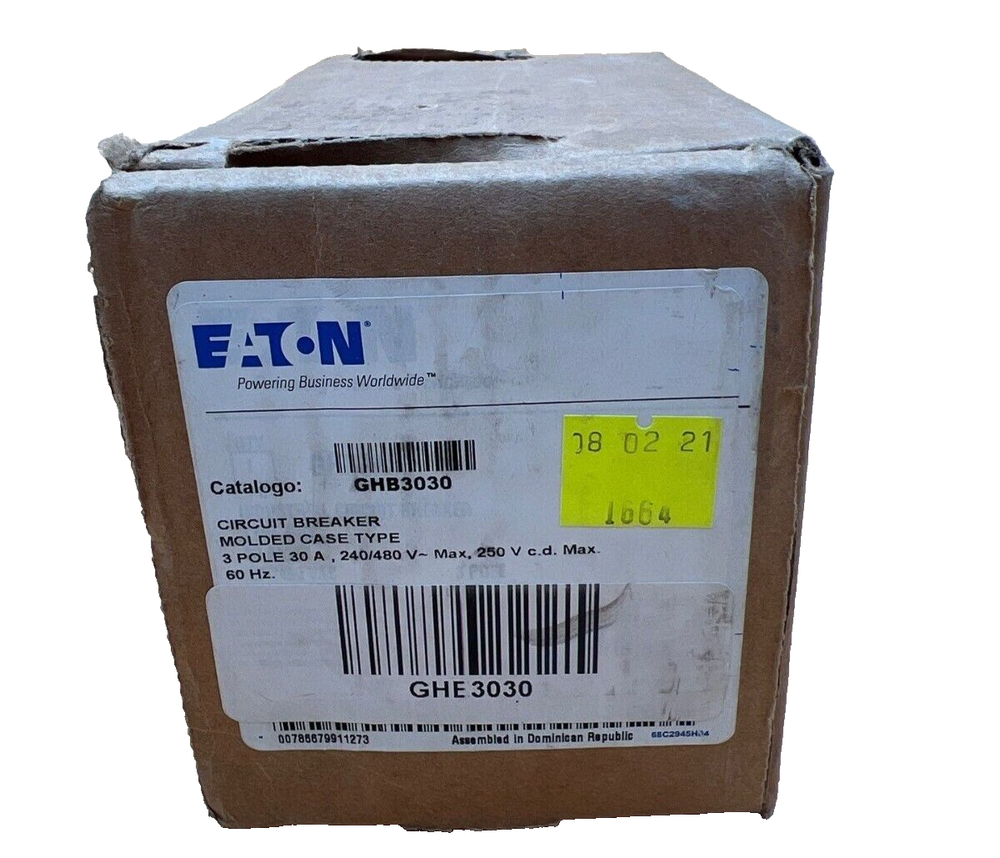 Cutler Hammer GHB3030 30A 3P Bolt-On Circuit Breaker 480/277V New