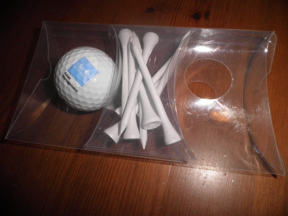 VTG Charles Schwab Golf Ball/Tees/Never used/In plastic container--$14 or B/O