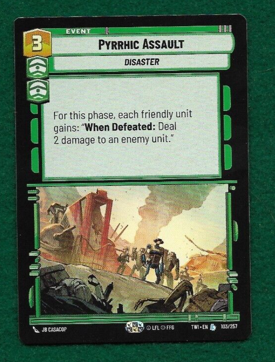 STAR WARS UNLIMITED PYRRHIC ASSAULT #103 TWILIGHT OF THE REPUBLIC LEGENDARY!