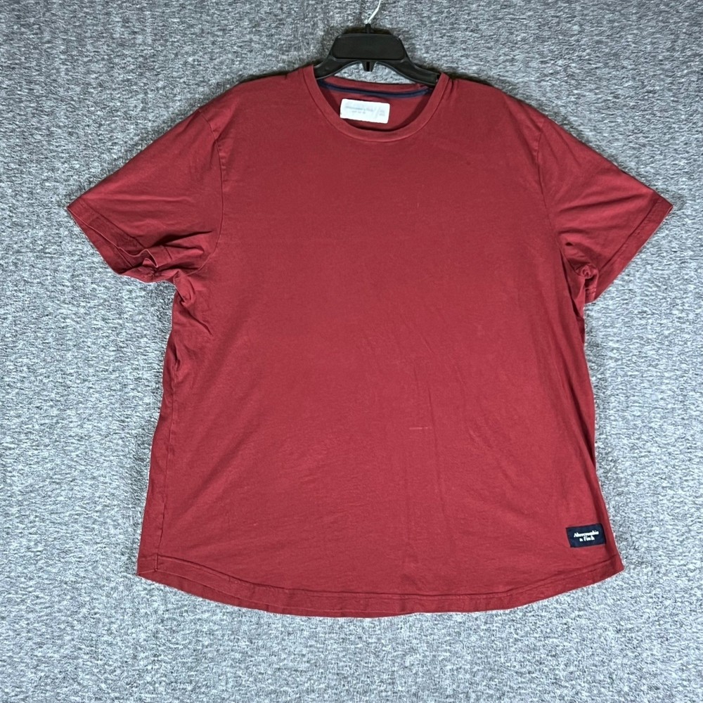 Abercrombie Fitch Mens XXL Soft A F Tee Red Short Sleeve Crew Neck T Shirt-image