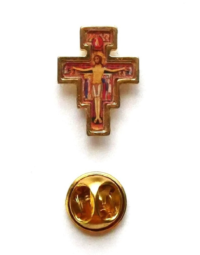 San Damiano 3/4 inch Religious Cross Lapel Pin