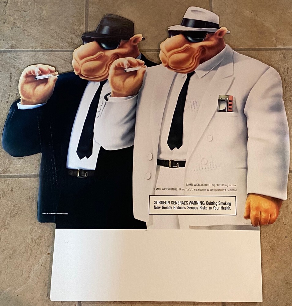 Camel Joe Wide Guys Cardboard Store Display Sign New 1991 27”x 26”