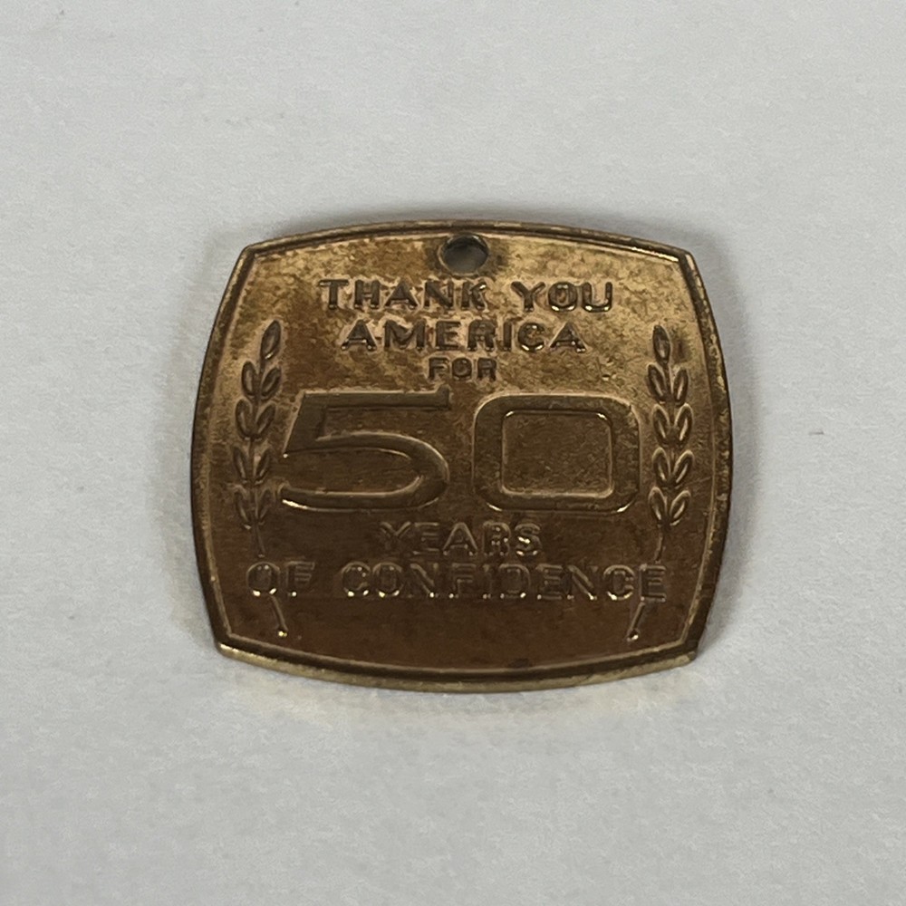 Chevrolet 50 Years of Confidence Vintage Squared Keychain