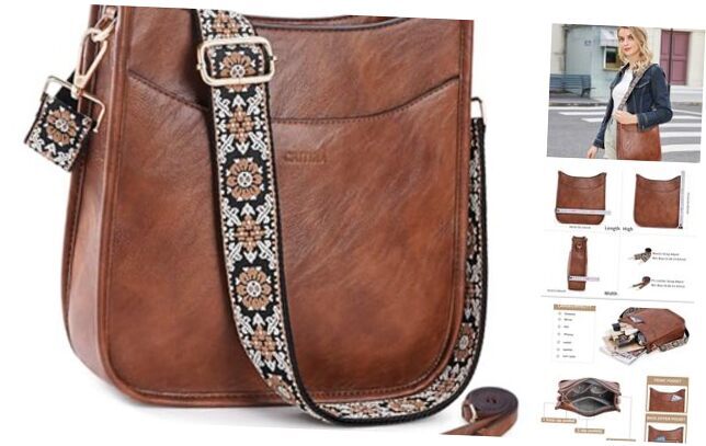 Women's Shoulder Handbags Fashion Vegan Leather Crossbody Ca21-caramel Brown