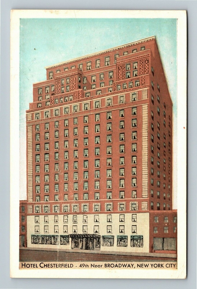 New York City NY,, Hotel Chesterfield, c1944 Vintage Souvenir Postcard