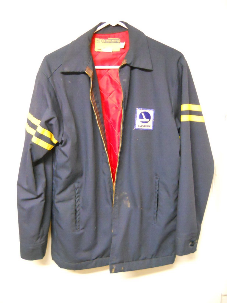 Vintage Eastern Airlines Maintenance Ground Crew Zip Up Lined LS Jacket SM 36-38