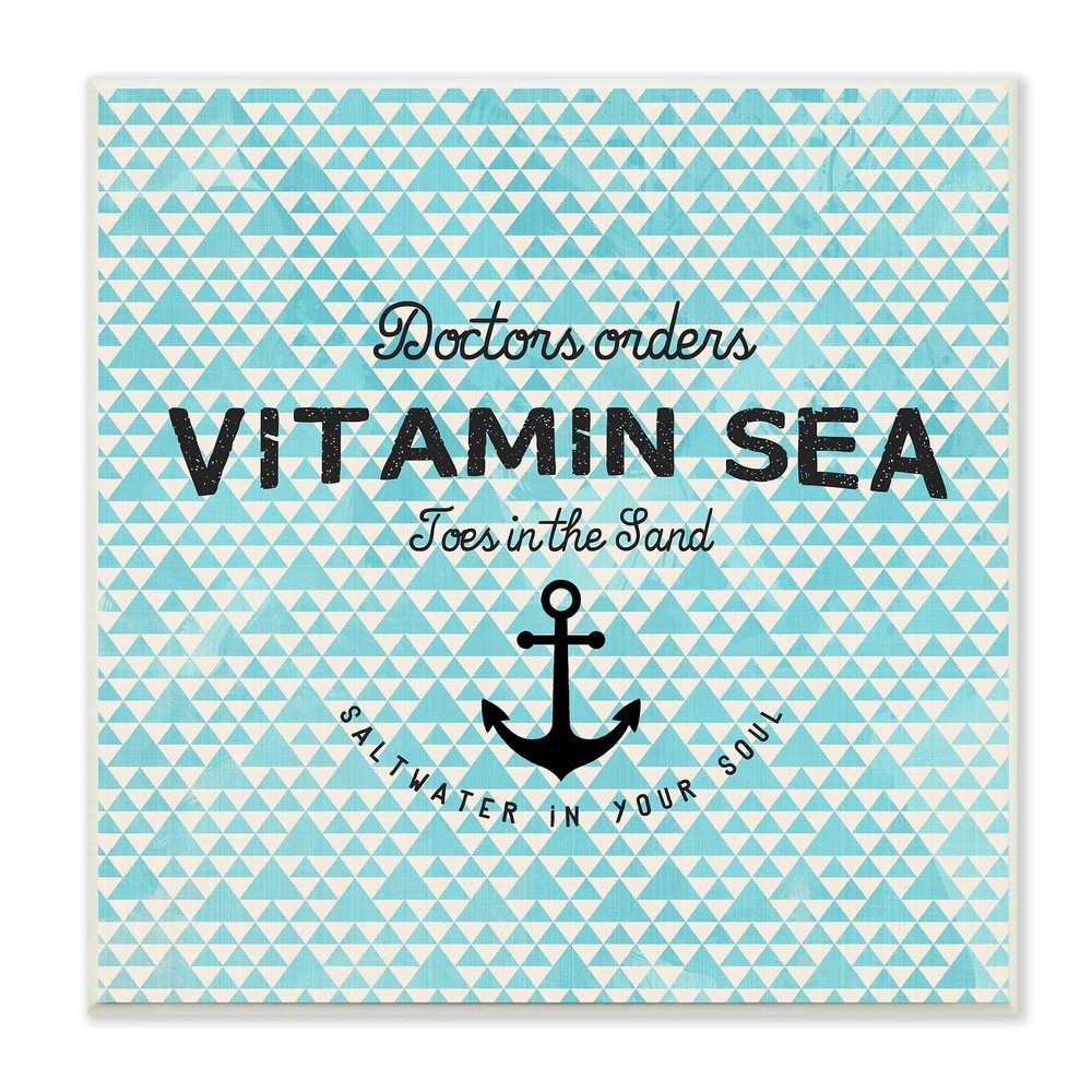 Stupell Vitamin Sea Saltwater in Your Soul with Anchor Art Blue 12x12