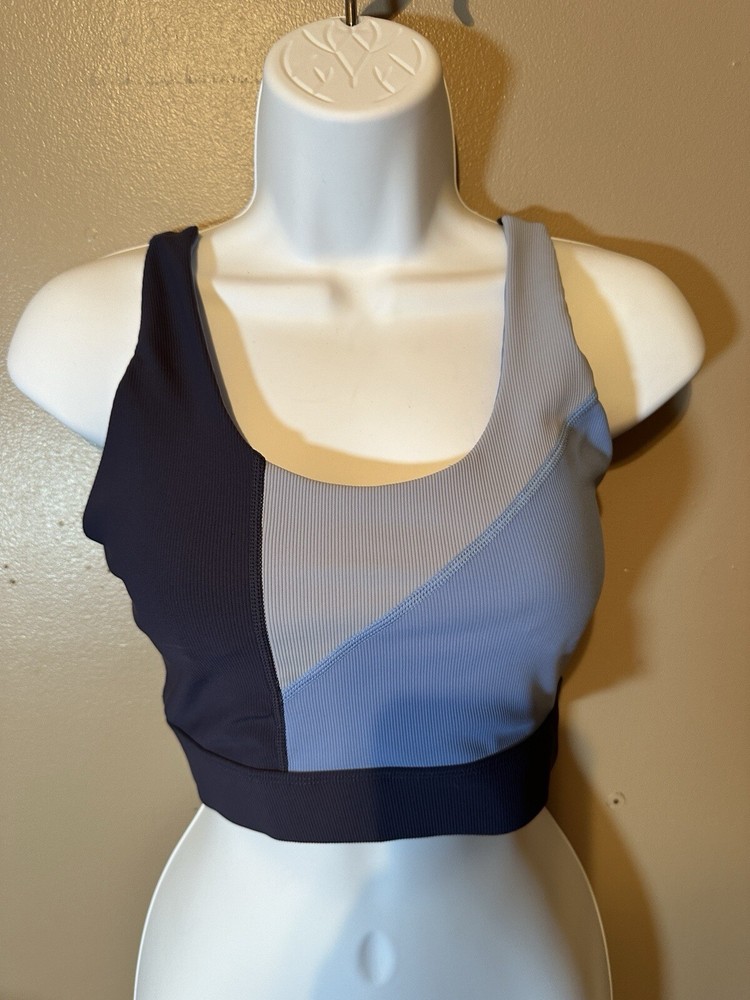 Blue Color Block Wilo Sports Bra S