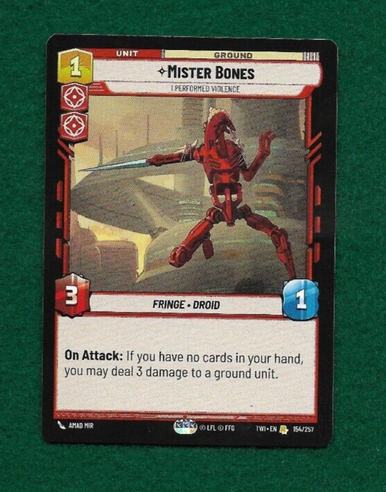 STAR WARS UNLIMITED MISTER BONES #154 TWILIGHT OF THE REPUBLIC RARE