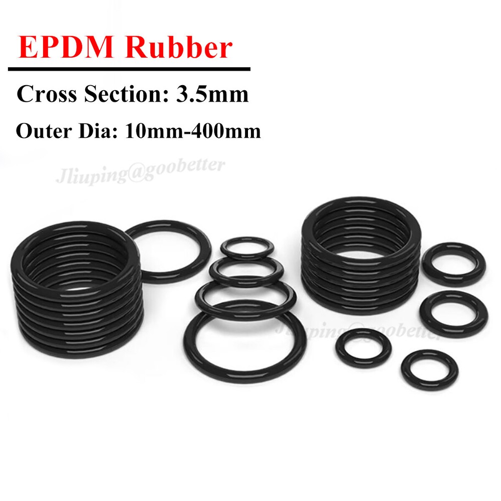 EPDM Rubber O Ring Seals 3.5mm Cross Section OD 10-400mm O-Ring Sealing Washer