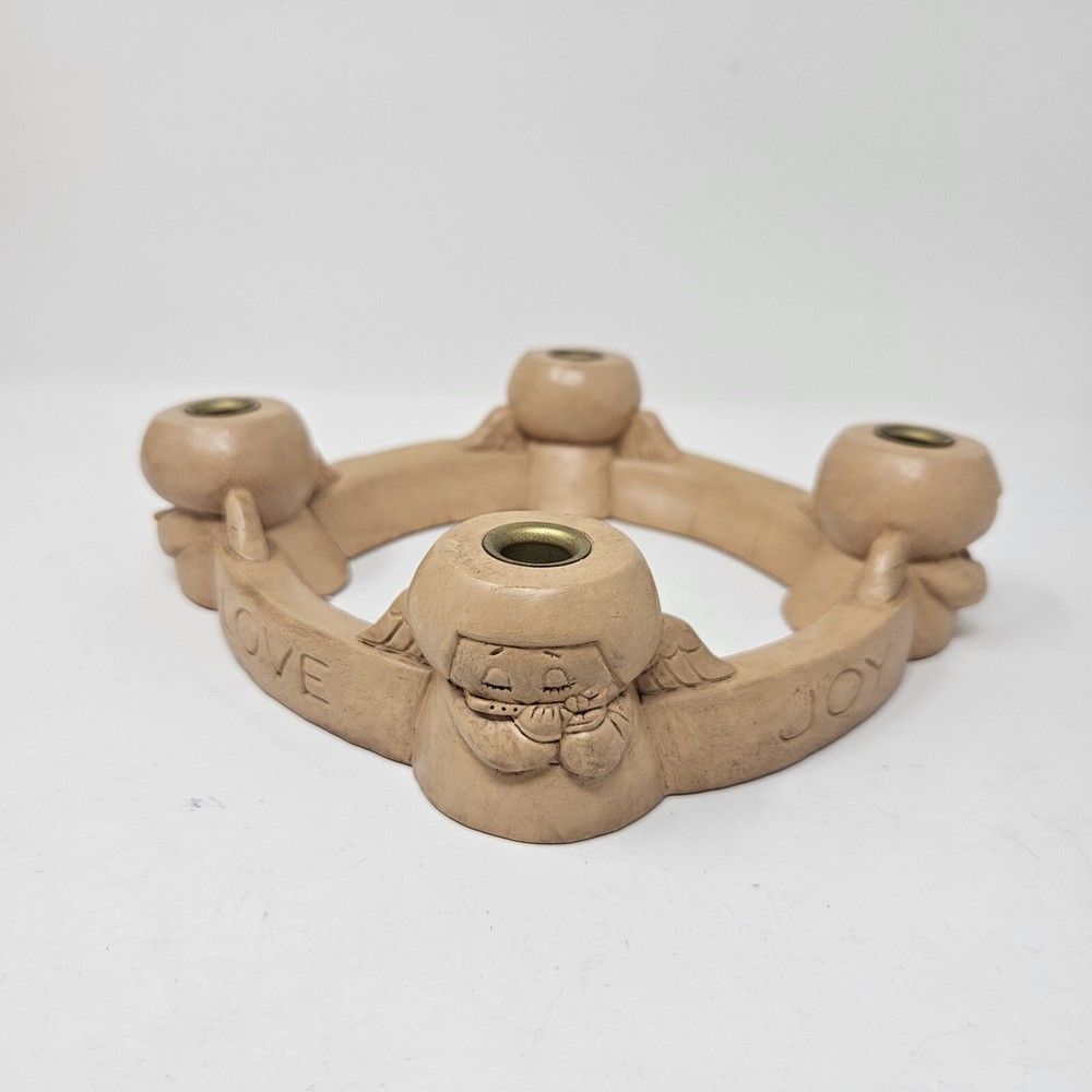 Abbey Press Angels Candle Holder Resin Advent Wreath Hope Love Peace 70549 8x2