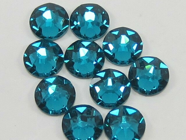 10ss Blue Zircon Hotfix Rhinstones 1g European Iron-On Gems