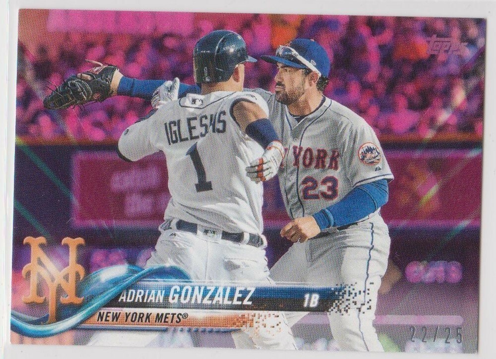 2018 Topps Update Adrian Gonzalez Mini Pink #22/25 Mets Rare Parallel