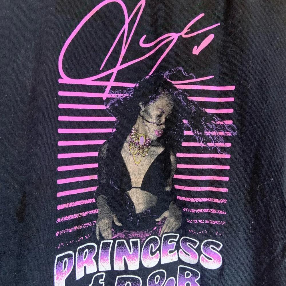 Aaliyah large black graphic preowned T-shirt-image