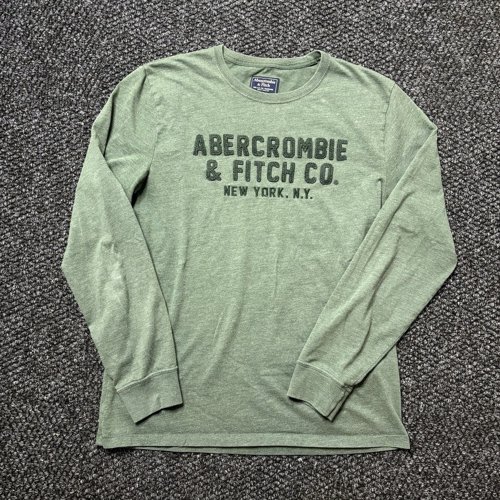 Vintage Abercrombie & Fitch Shirt Adult Medium Green Muscle Moose Logo Mens-image