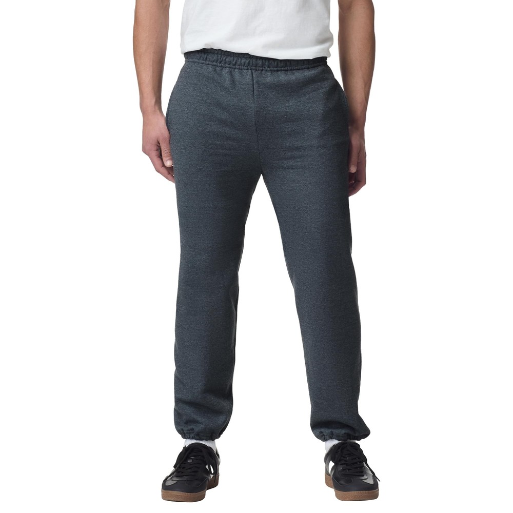 Men's Fleece Elastic Bottom Sweatpants with Pockets, Style G18100, Dark Heath...