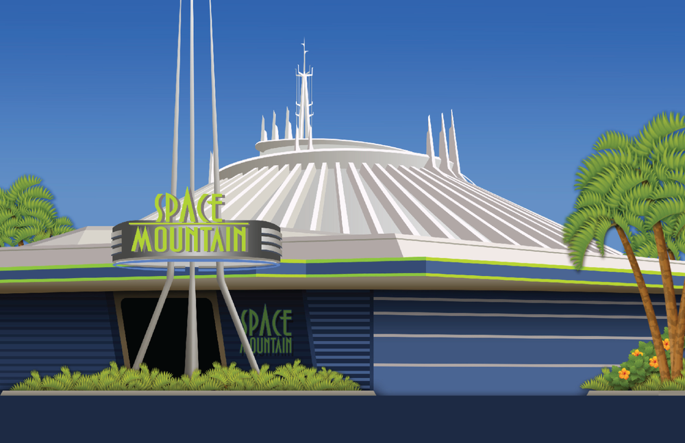 Disney Space Mountain 13x19 Satin Matte Attraction Poster Art Print  