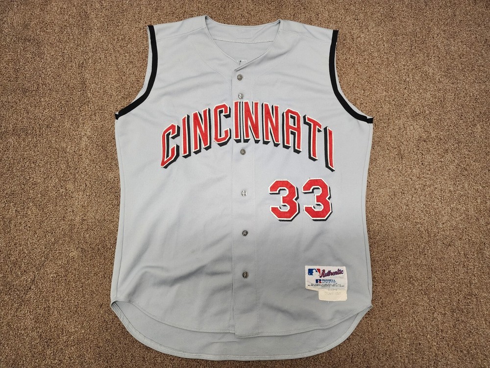 Russell Athletic Cincinnati Reds Road Vest Jersey #33 Branyan Size 48