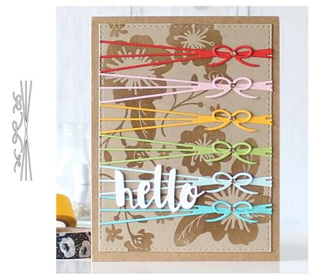 Troqueles de corte de metal molde arco banda de regalo álbum de recortes papel artesanía hoja perforadora plantillas