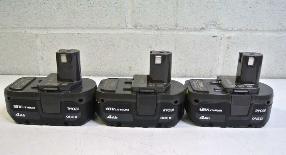 (3) RYOBI LITHIUM-Ion ONE+ 18V 4Ah Battery PBP005