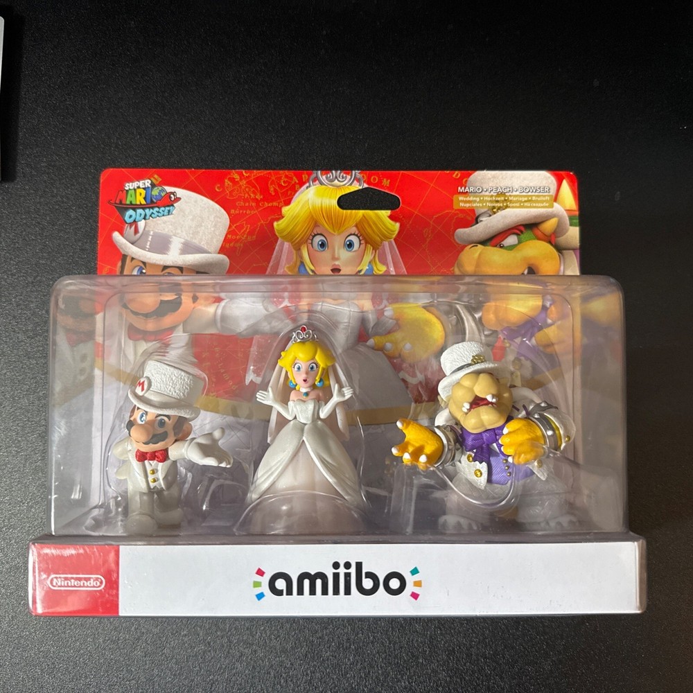 Super Mario Odyssey Amiibo 3-Pack Mario Peach Bowser Wedding Outfit