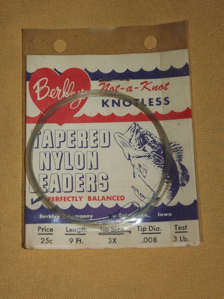 Vintage Berkley Tapered Nylon Fishing Leaders 3 LB Test