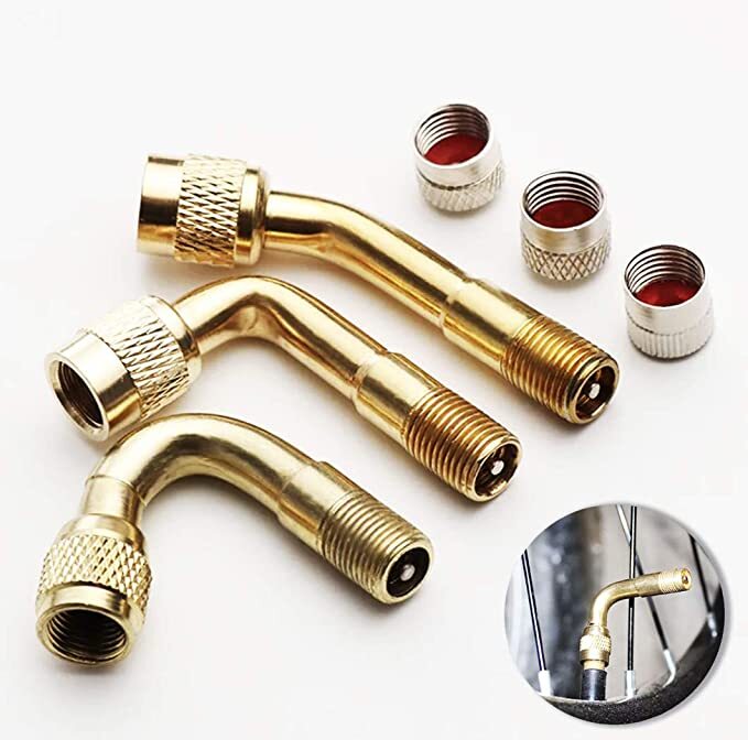 45/90/135Degree Brass Tire Valve Stem Extender Schrader Valve Extension Adaptor