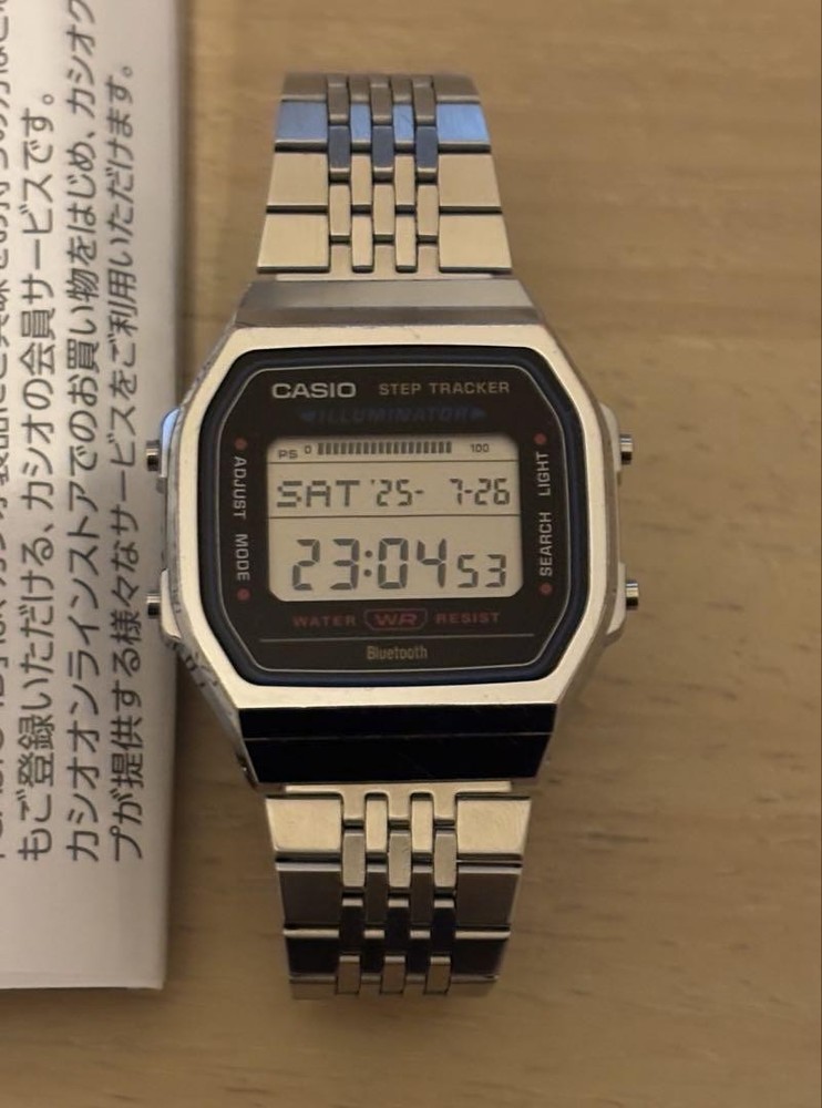 Casio ABL 100WE 1AJF Bluetooth Step Tracker Watch with Stainless Band Black-image