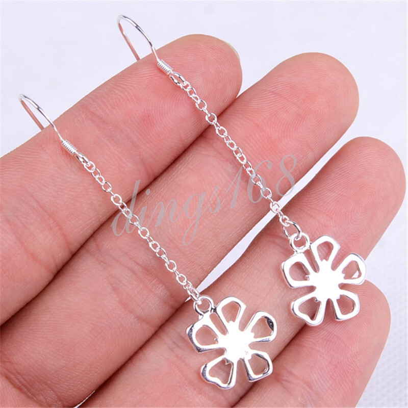 925 Sterling Silver Tarnish-Resist Long Thread Clove Flower Dangle Earrings H480