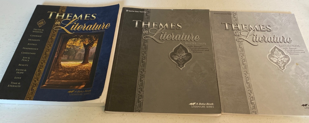 Abeka Themes in Literature 4th Edition with Student and Teacher Quiz Test Key  -image